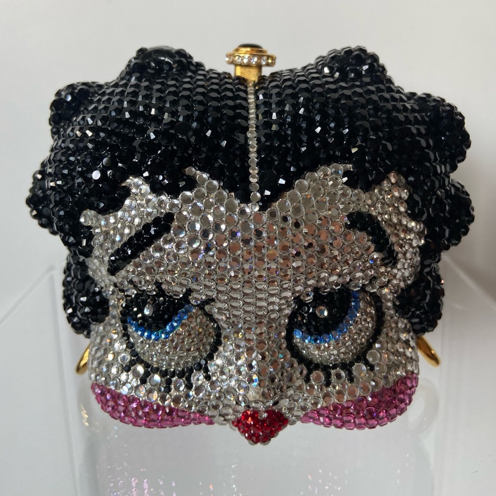 Crystal Betty Boop Mini Bag Clutch in Black and Silver